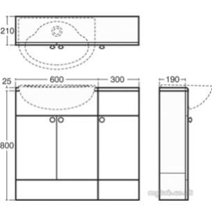 Ideal Standard Bathroom Furniture -  Ideal Standard Space E4659 600mm Worktop Walnut